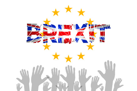 Brexit Text Isolated art vector hand. flag of the European Community of the United Kingdom vector artのイラスト素材
