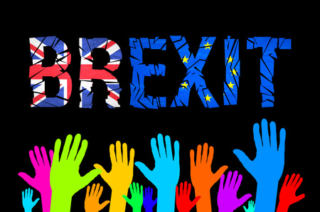 Brexit cracks Text Isolated. United Kingdom exit from europe relative image. Brexit named politic process. Referendum theme artのイラスト素材