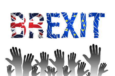 Brexit Text Isolated. Brexit cracks Text Isolated. United Kingdom exit from europe relative image. Brexit named politic process. Referendum theme artのイラスト素材