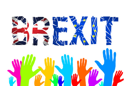 Brexit Text Isolated. Brexit cracks Text Isolated. United Kingdom exit from europe relative image. Brexit named politic process. Referendum theme artのイラスト素材