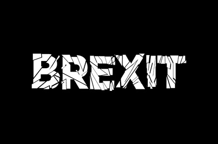 word Brexit the two options and the date of the referendum of the permanence of United Kingdom in the European Union on a black background. artのイラスト素材