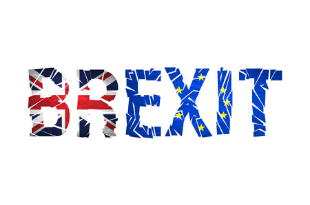 Brexit Text Isolated. Brexit cracks Text Isolated. United Kingdom exit from europe relative image. Brexit named politic process. Referendum theme artのイラスト素材