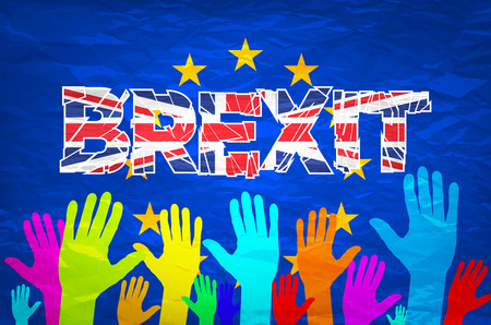 Brexit Text Isolated art vector colorfull hand artのイラスト素材