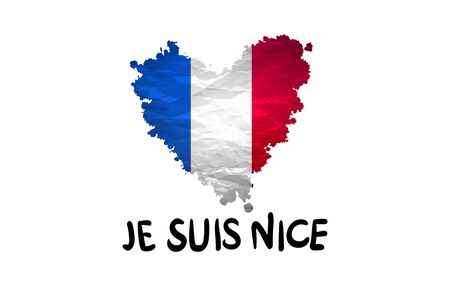 The national waving flag of France. Blue, white red background. vectorのイラスト素材