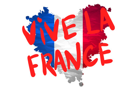 Vive la France hand painted national flag vector artのイラスト素材