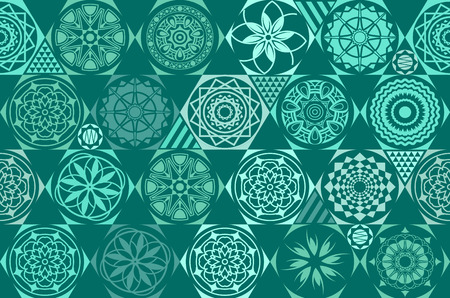 mint blue drops on turquoise and white stripes. Seamless vector pattern on striped mint background. holidays background. artのイラスト素材