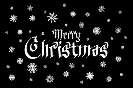Merry Christmas lettering design vector illustration.のイラスト素材