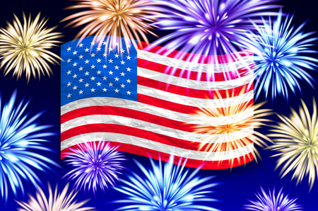 Fireworks background for Independence Day USA vector artのイラスト素材