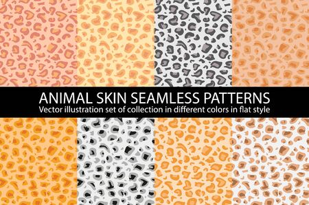set natural animal skin Seamless Pattern vector texture eps 10 illustration Leopard repeating background artのイラスト素材