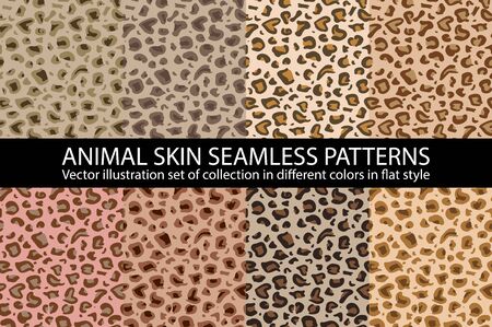set natural animal skin Seamless Pattern vector texture eps 10 illustration Leopard repeating background artのイラスト素材