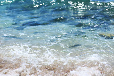 Wallpaper with ocean waves and sea foamの写真素材