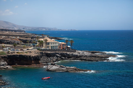 Rocky coastline Adeje of Tenerife one of the Canary Islands