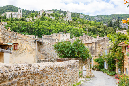 View on provencal village roof and landscape, Provence, France. On sunny summer day.の写真素材