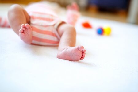 Close up of baby feet isolated on white backgroundの写真素材