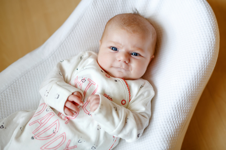 Portrait of cute adorable newborn baby childの写真素材