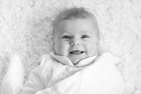 Portrait of cute adorable newborn baby child