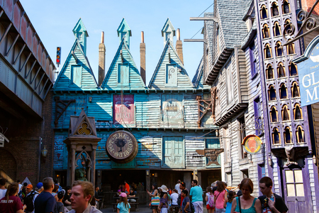 ORLANDO,FL-APRIL 19 2016: Part of Harry Potter world, home to Harry Potter and the Forbidden Journey attraction Orlando USA.のeditorial素材
