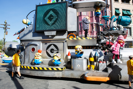 ORLANDO,FL-APRIL 19 2016: Parade of Minions in Universal Studios park in Orlando USAのeditorial素材