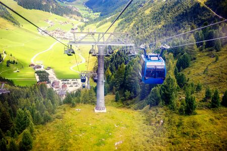 Mountain and forest landscape in Tirol. Austria, region of Hintertuxの写真素材
