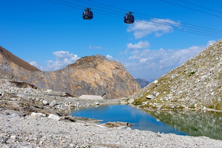 Mountain and glacier landscape in Tirol. Austria, region of Hintertux.の写真素材