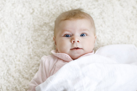 Portrait of cute adorable newborn baby child