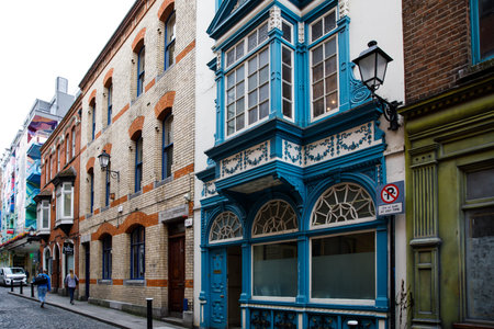 DUBLIN, IRELAND - JULY 1, 2019: Temple Bar district is a famous landmark in Dublins cultural quarter...