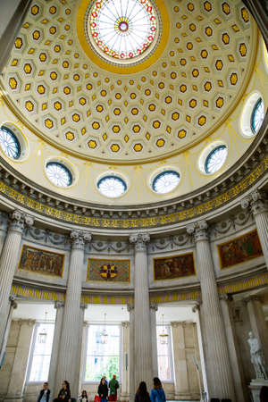 DUBLIN, IRELAND - JULY 1, 2019: City Hall or Royal Exchange of Dublin, famous tourist attraction. The center of the Irish capitalのeditorial素材