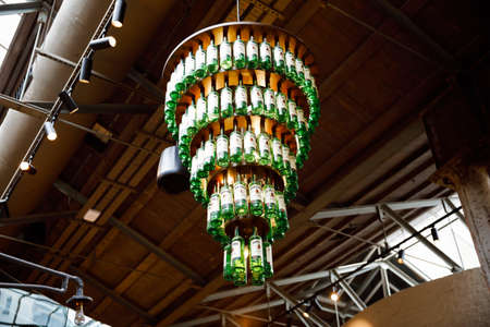 DUBLIN, IRELAND - JULY 2, 2019: Interior and bar of Old Jameson Distillery, Smithfield Square in Dublin, Ireland. The original site where Jameson Irish Whiskey was distilled until 1971のeditorial素材
