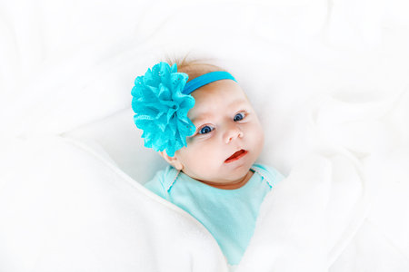 Portrait of cute adorable newborn baby child