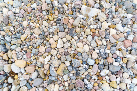 Stone background with Baltic Sea stones. Colorful stones.の写真素材