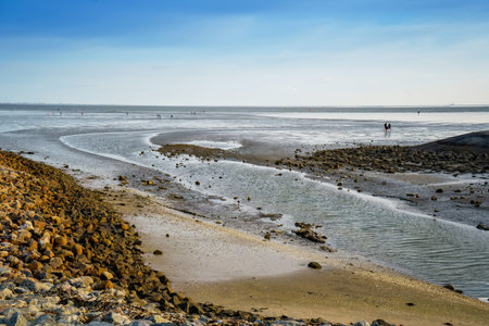 Wattenmeer, mud tideland in North Sea, Germany. Nordsee, Watt.