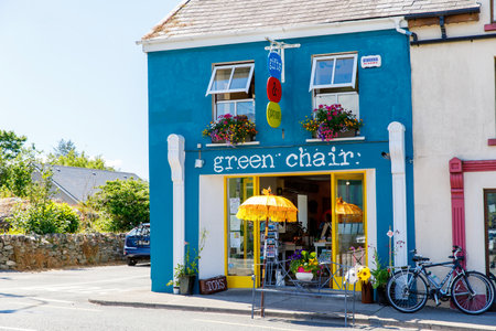 EYERIES, IRELAND - JULY 14, 2019: Colorful houses in Eyeries, small town on Ring of Kerry, famous Atlantic way in Ireland.のeditorial素材