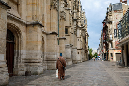ROUEN, FRANCE - August 21, 2022: Cityscape of Rouen. Rouen in northern France on River Seine - capital of Upper Normandy region and historic capital city of Normandy.のeditorial素材
