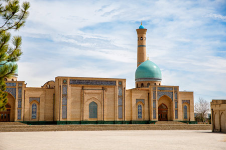 Hazrati Imam Mosque and Mubarak Madrasah complex in the center of Tashkent city in Uzbekistan.の写真素材