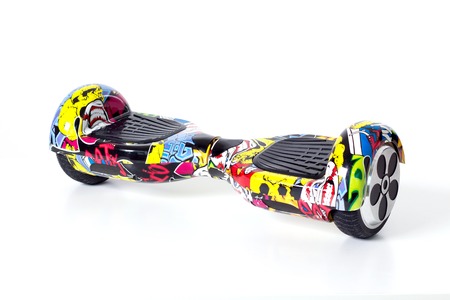 Coloring graffiti hoverboard isolated on white background.の写真素材