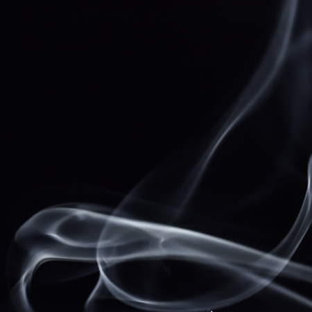 Abstract figure of bluish smoke on a dark background. It looks like glasses. A collection of square backgrounds and textures.の写真素材