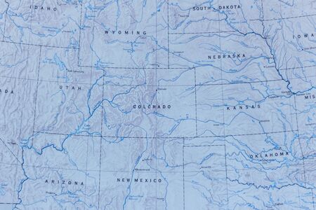 A photograph of a part of the map of the United States of America.の写真素材