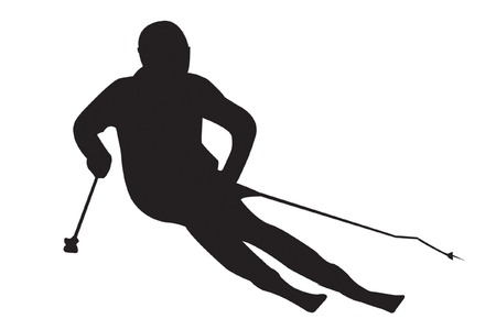 Skier. Silhouette. Vectorのイラスト素材