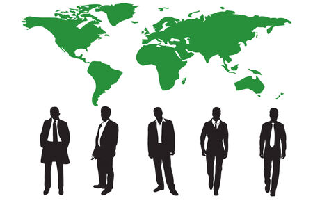 Silhouettes of many business peopleのイラスト素材