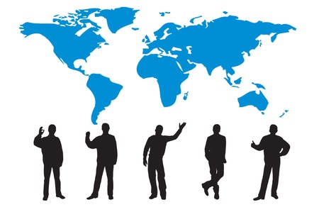 Silhouettes of many business peopleのイラスト素材