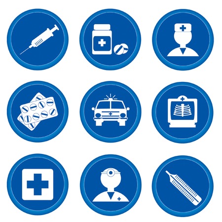 Set of buttons for web design. Medicineのイラスト素材