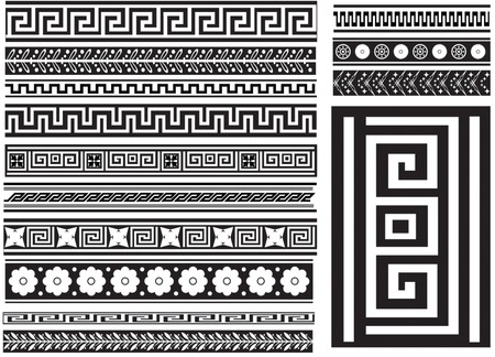 Different types of seamless Greek patternsのイラスト素材