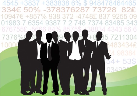 Collection of business people in silhouetteのイラスト素材