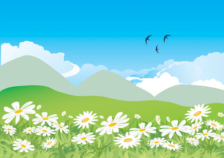 spring landscapeのイラスト素材