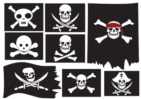Skull and crossbones. Pirate flags. のイラスト素材