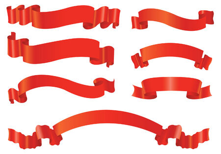 Red ribbonsのイラスト素材