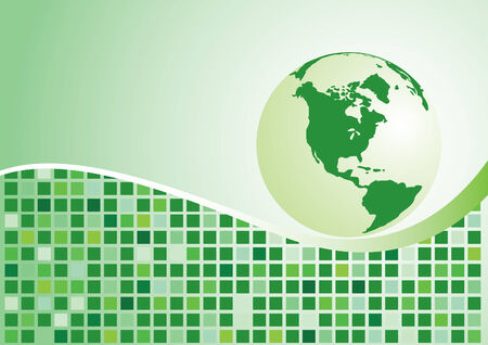 Abstract background. Green globe. Vector illustrationのイラスト素材