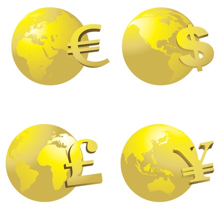 Globe and money symbolのイラスト素材