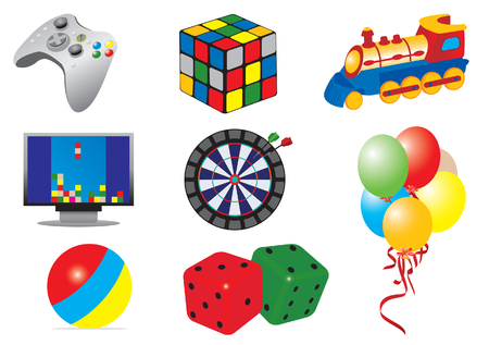 Games & toys iconsのイラスト素材