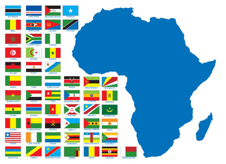 African flags. Vector illustration のイラスト素材